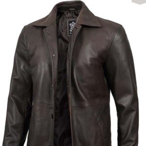 XXL Brown Leather Car Coat (NWT!!!)